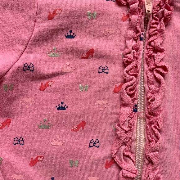 Disney Princess Cinderella Embroidered Ruffled Pink Hoodie Jacket 4T - Picture 10 of 12